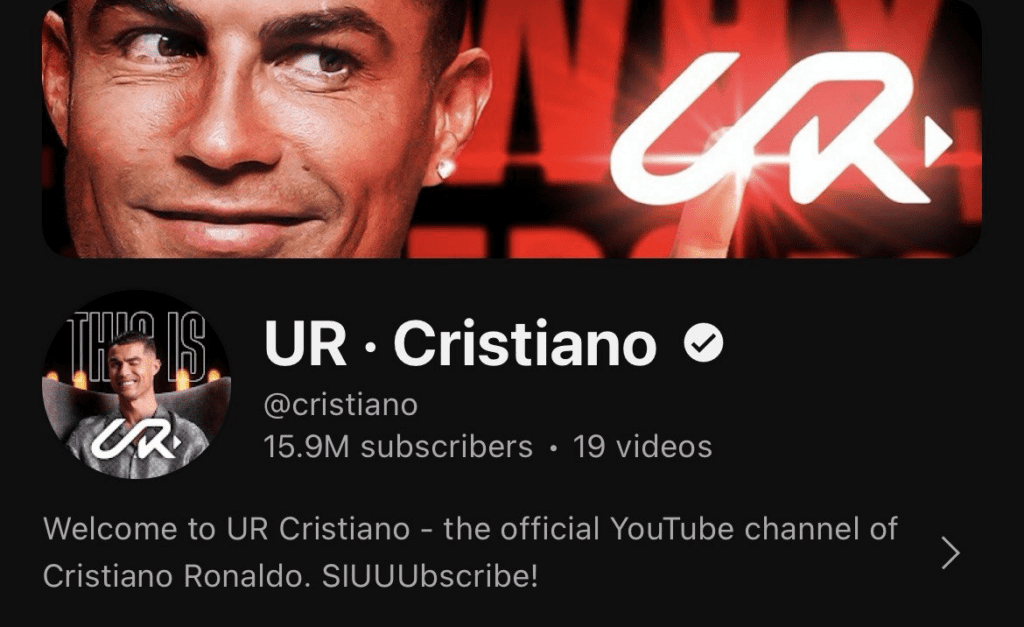 Ռոնալդուն ընդամենը կես օրում ավելի քան 14 միլիոն բաժանորդ է հավաքել YouTube-ում 1 Ռոնալդուն ընդամենը կես օրում ավելի քան 14 միլիոն բաժանորդ է հավաքել YouTube-ում